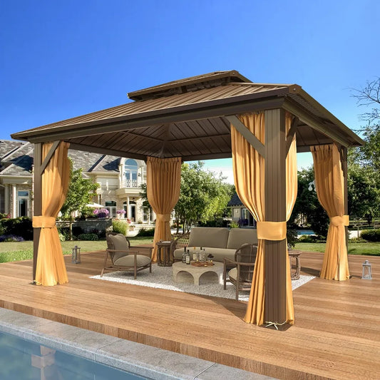 Hardtop Gazebo With Aluminum Frame And Double Galvanized Roof