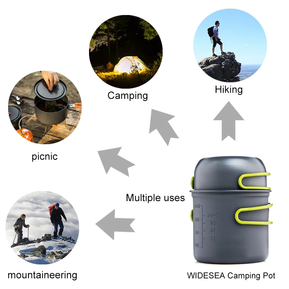 Widesea Ultralight Aluminum Alloy Camping Cookware And Utensil Set