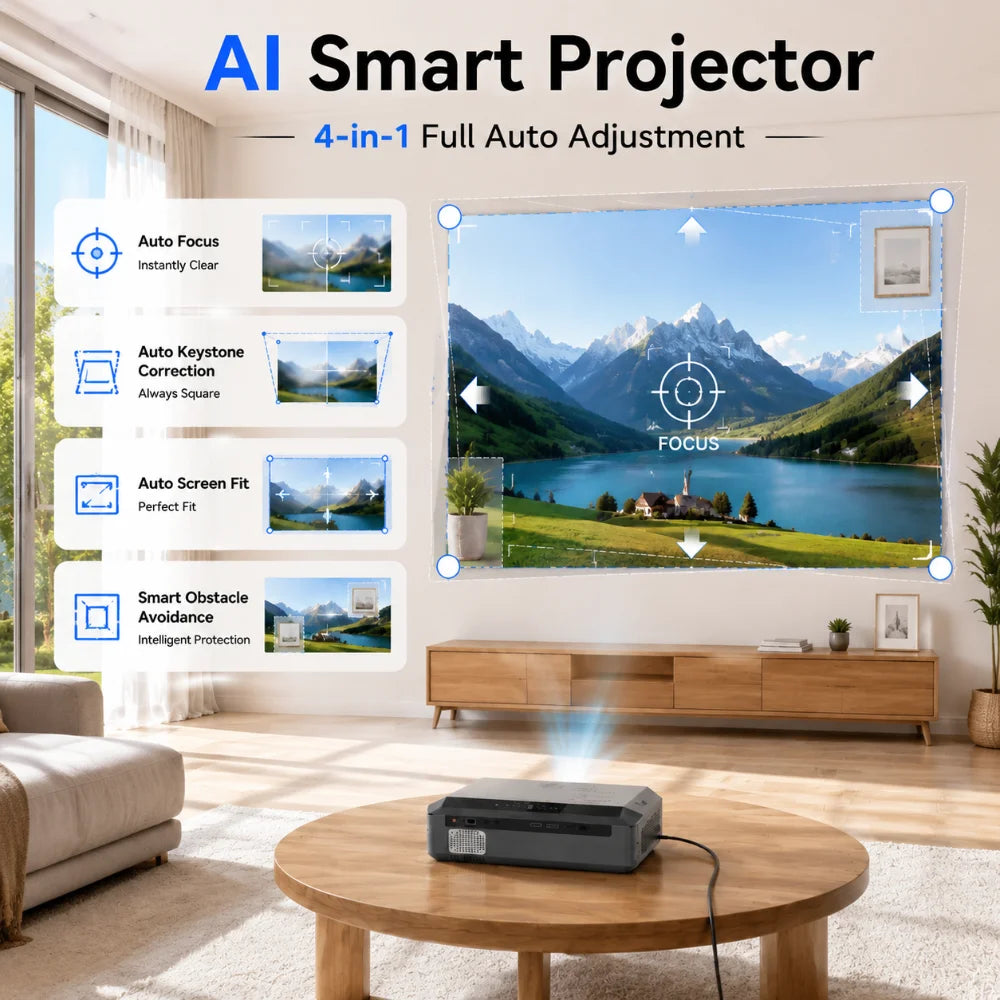 CAIWEI A10Q 4K Beam Projector With 4000 ANSI Google TV Android 14