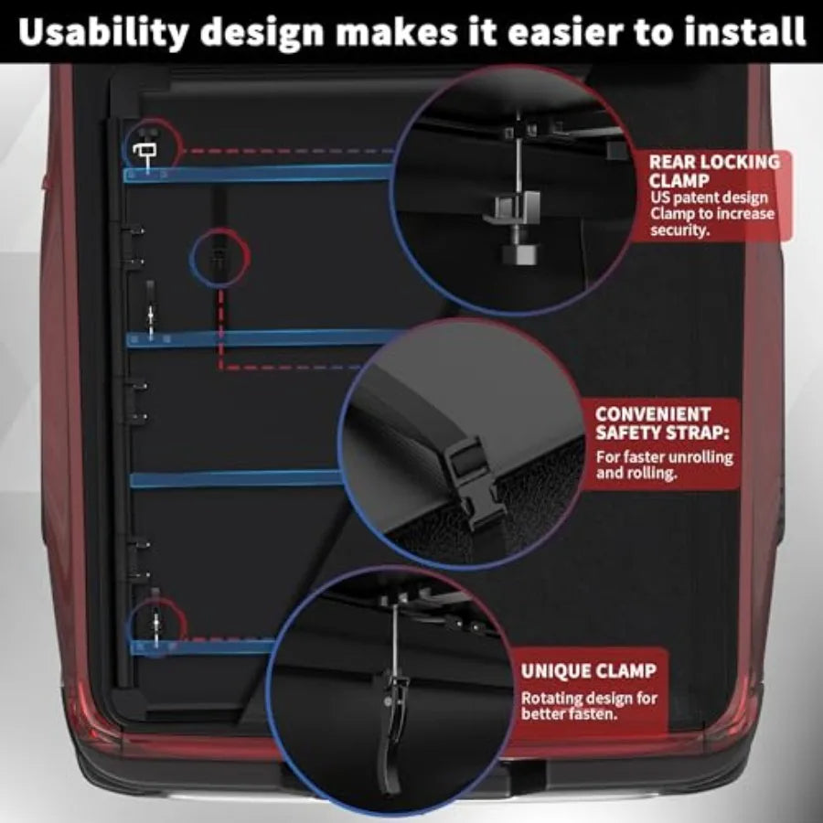 Soft Quad Fold Truck Tonneau Cover Compatible With Dodge Ram