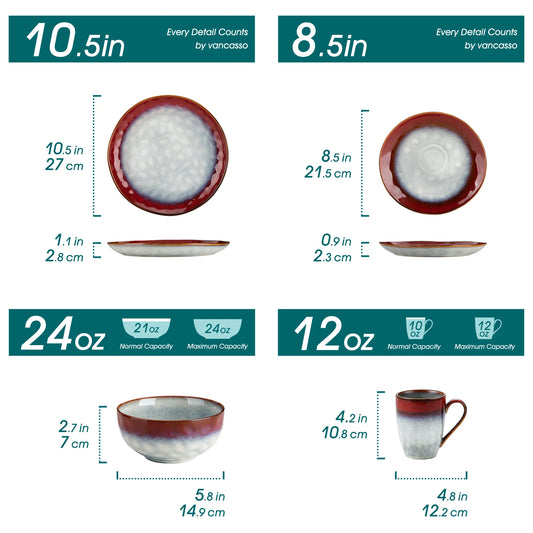 Malacasa Starry Dinnerware Set Microwave Safe Kiln Glaze Service