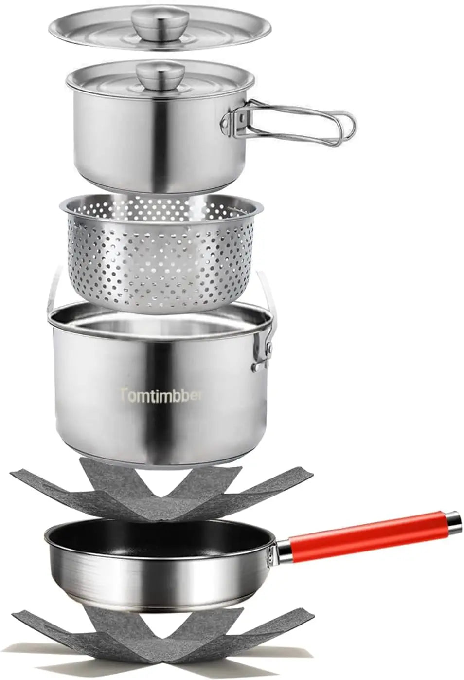 Ytyin 304 Stainless Steel Camping Cookware Set With Travel Bag