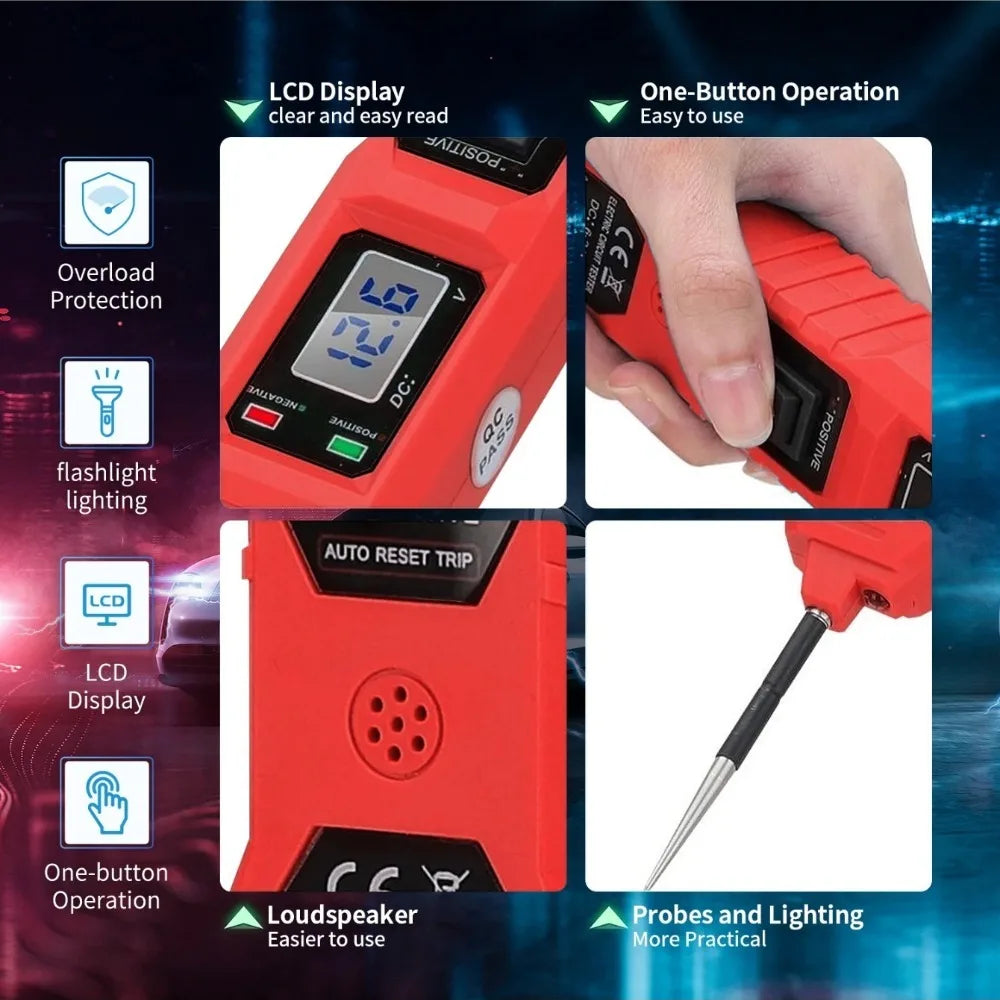 Automotive Circuit Tester Voltage Display Led Light Car Probe Kit