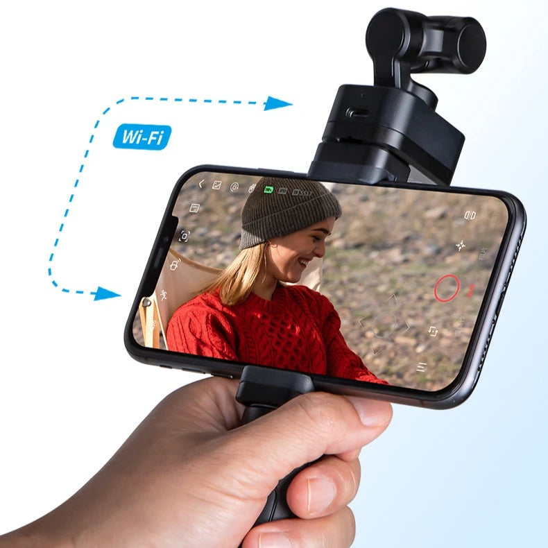 TECHTACK Pocket Gimbal Camera With 4K Handheld Multi Scene Stability
