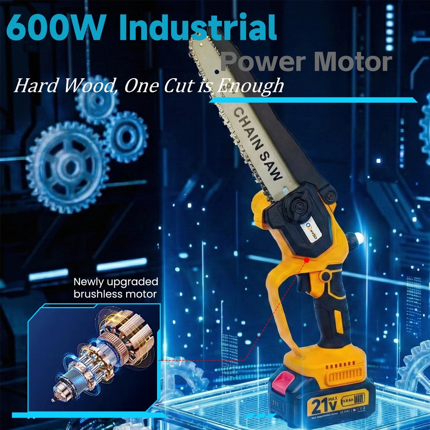 2-In-1 Electric Pole Saw Cordless Extension Pole For Wood Cutting