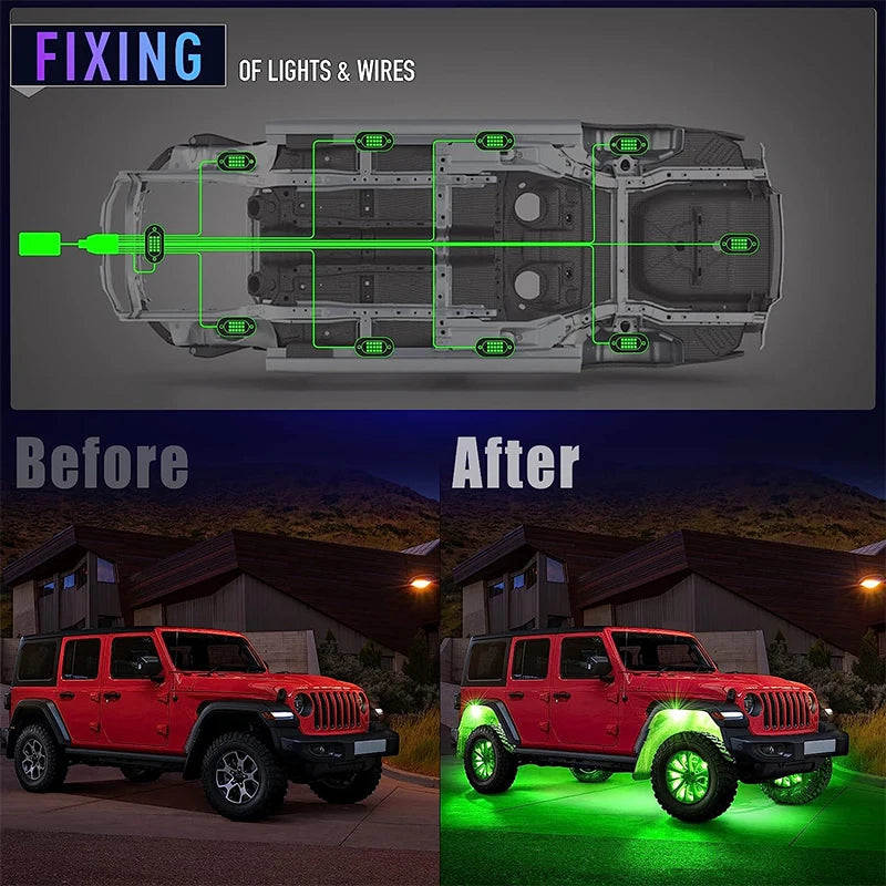 Yilaie 12V LED Underbody Chassis Lights With App Control