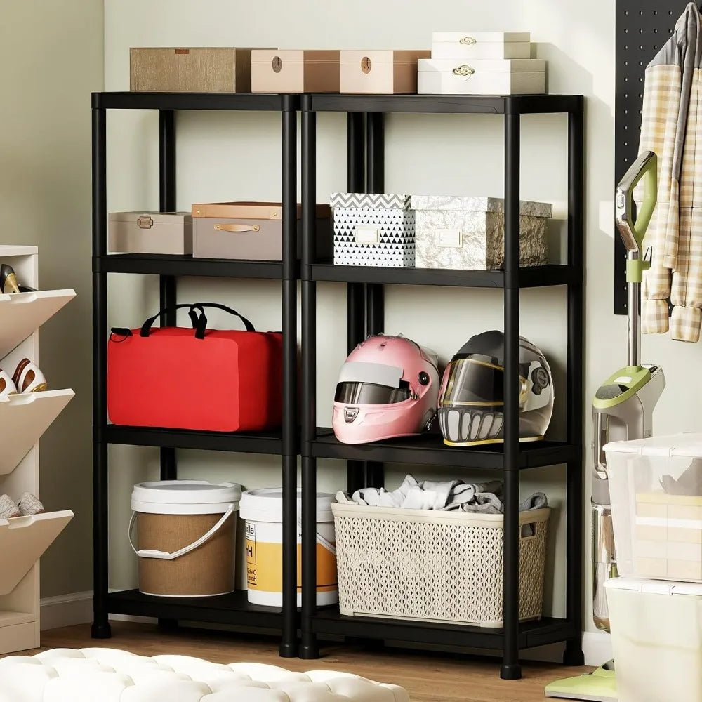 Heavy Duty Plastic Storage Shelves Freestanding Garage Organizer Rack