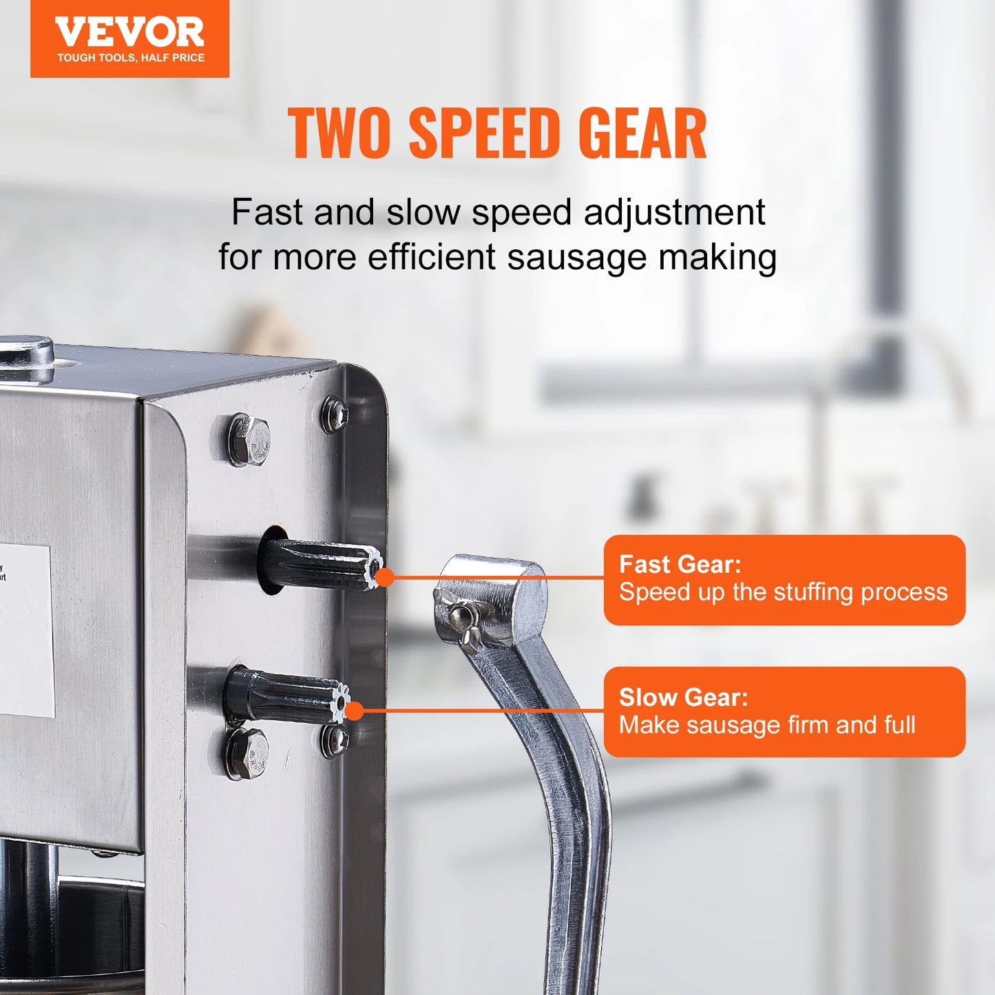 VEVOR Manual Sausage Stuffer Vertical Food Grade 304 Stainless Steel