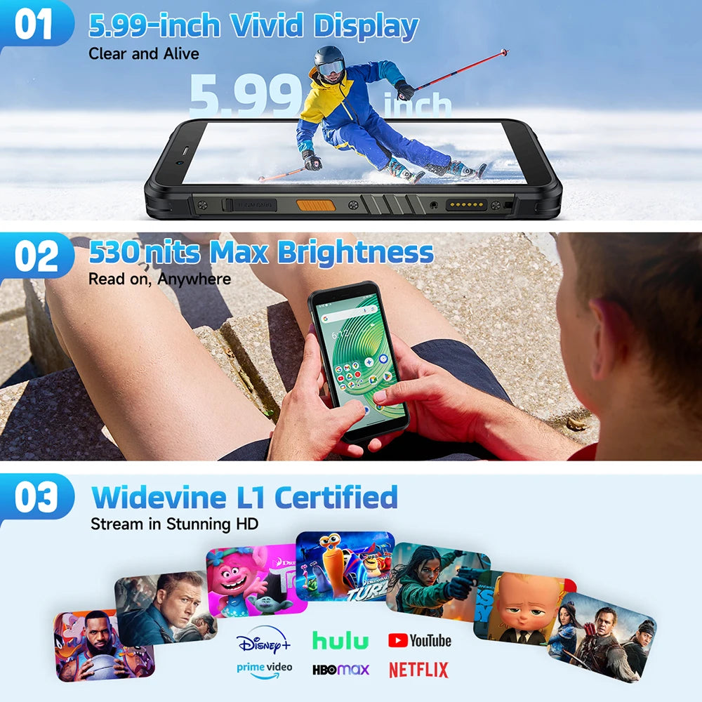 Ulefone RugKing Rugged Phone Android 15 Waterproof 9600mAh NFC