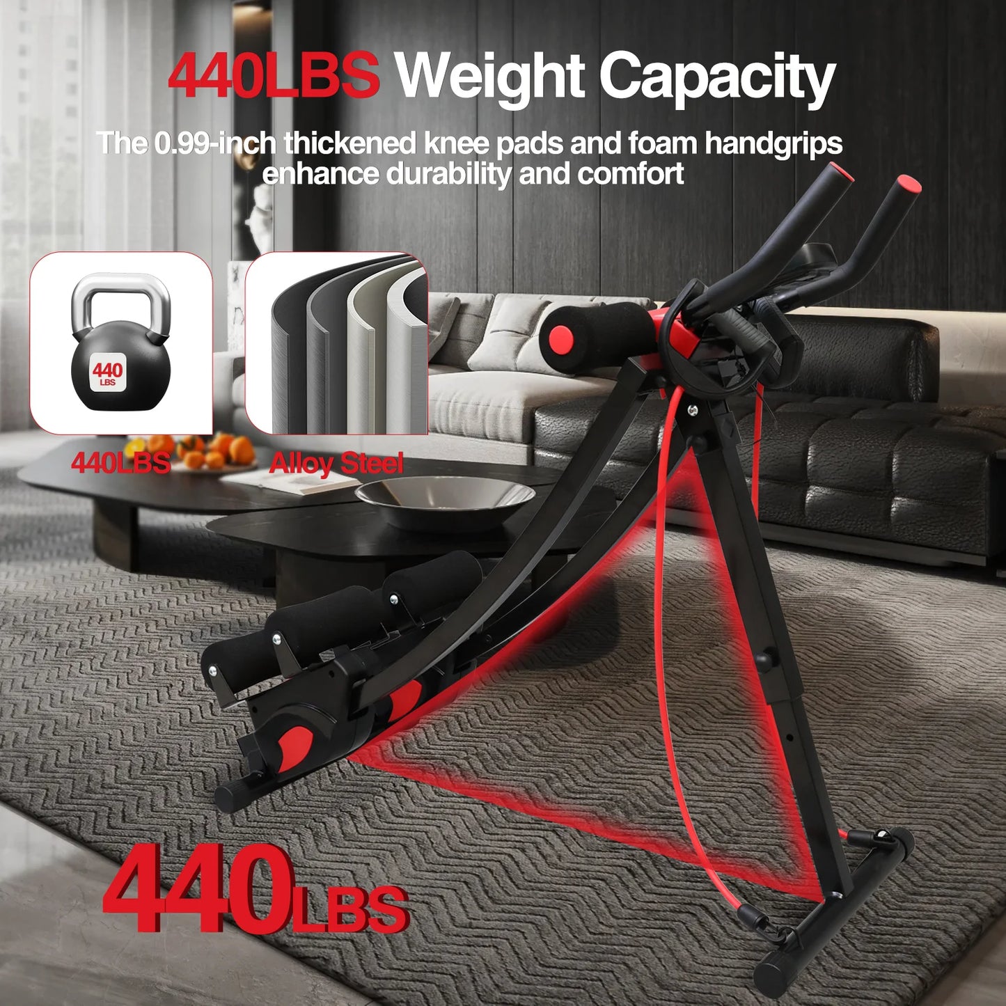 Abdominal Trainer Abs Workout Machine Foldable Core Exercise Home Gym