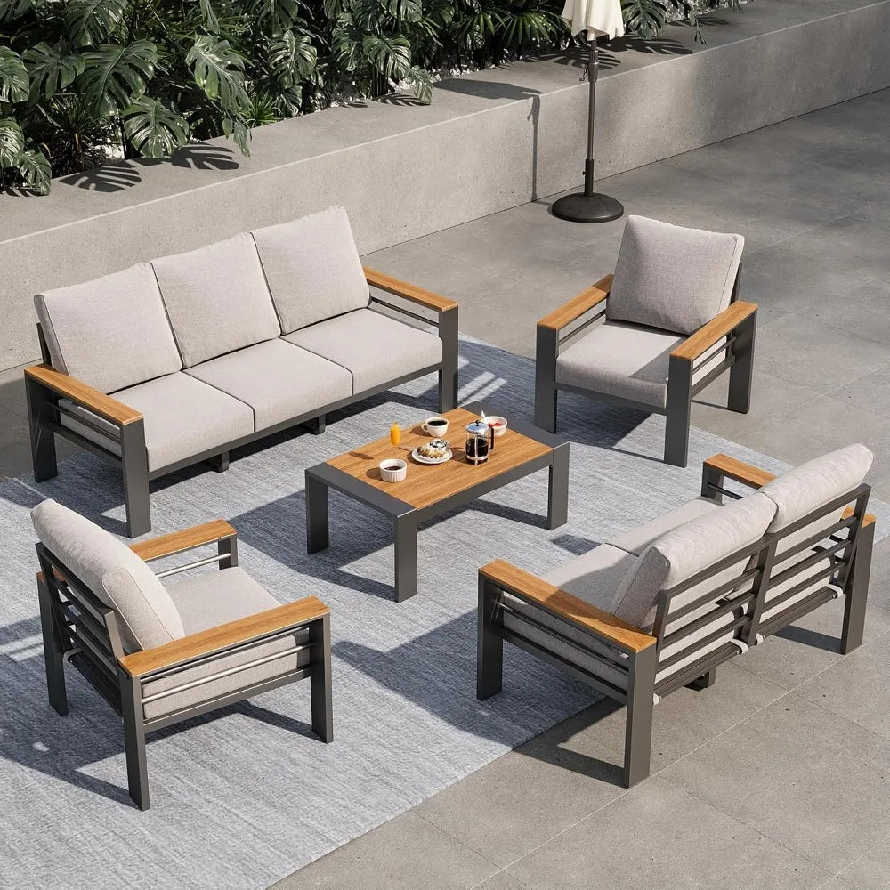 Aluminum Outdoor Patio Furniture Set With Upgraded Armrest
