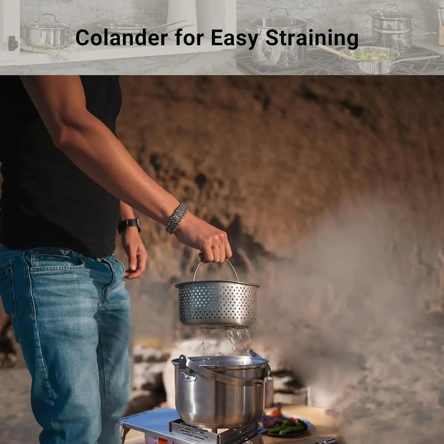 Ytyin 304 Stainless Steel Camping Cookware Set With Travel Bag