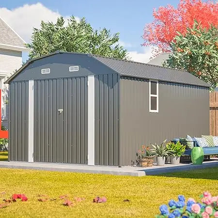 Heavy Duty Metal Storage Shed With Floor Frame Diamond Roof