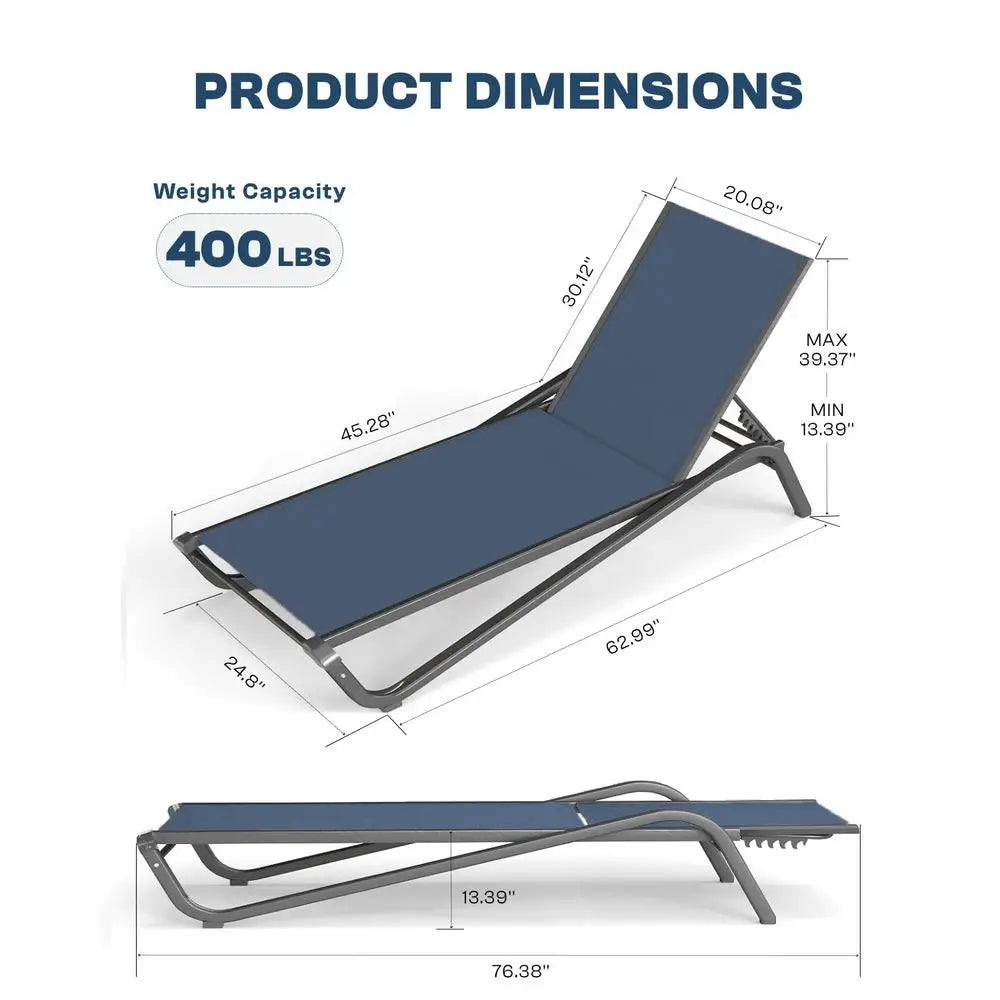 XMSJ Patio Chaise Lounge Set With Side Table All Weather
