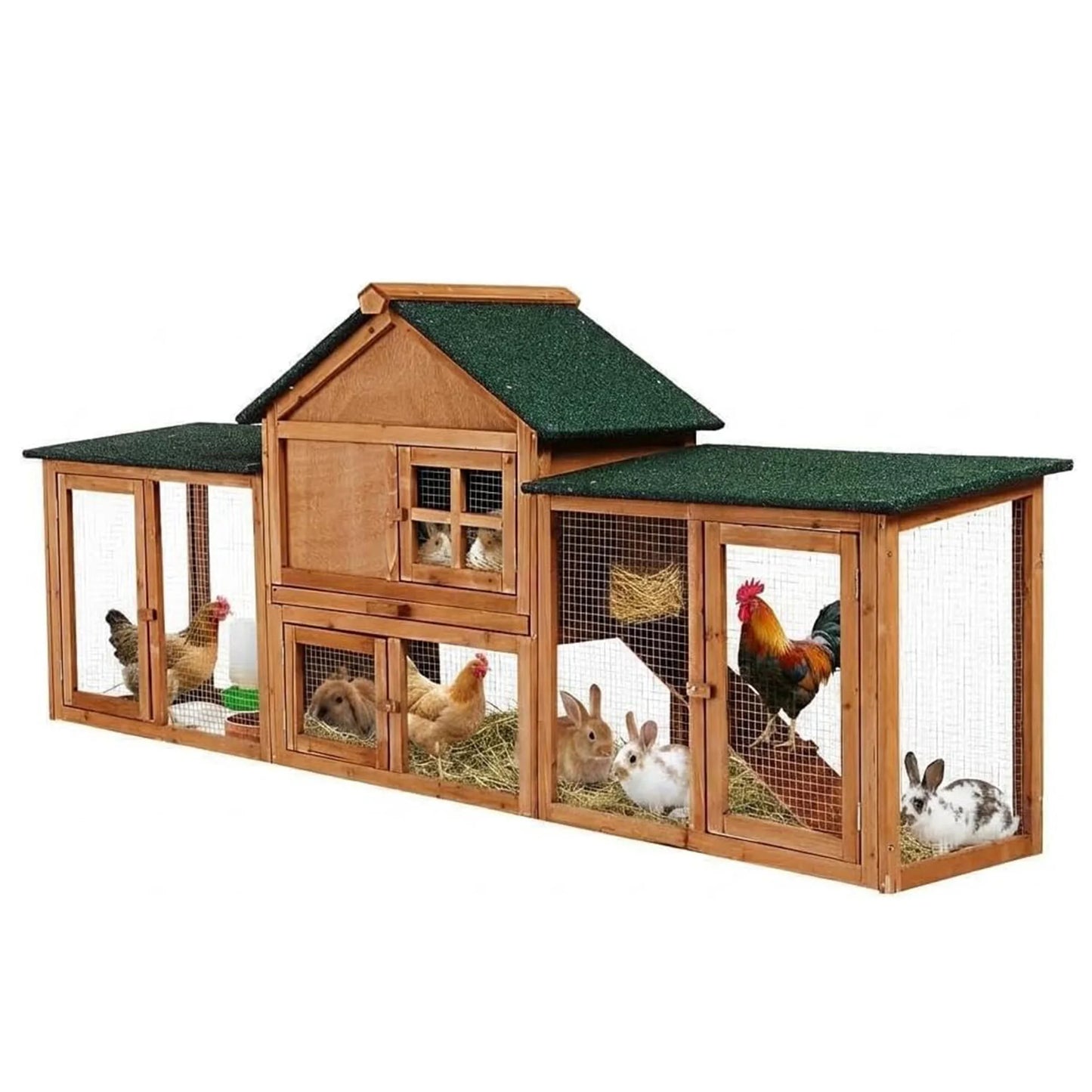 DishyKooker 2 Story Bunny Hutch Outdoor Rabbit Cage With Runs