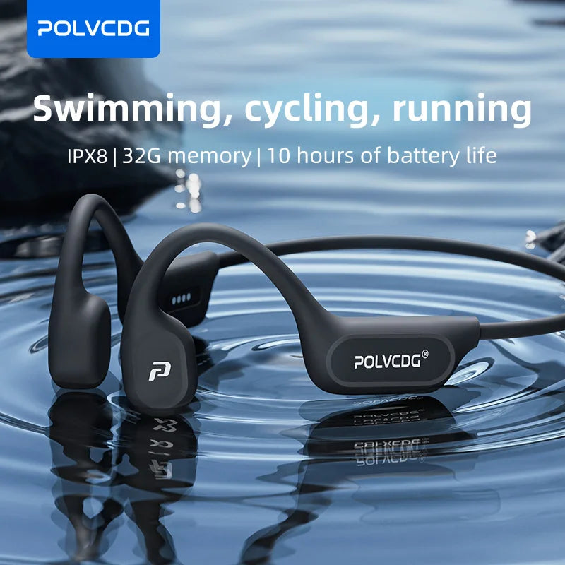 POLVCDG X9 Bone Conduction Earphones IPX8 Waterproof Open Design