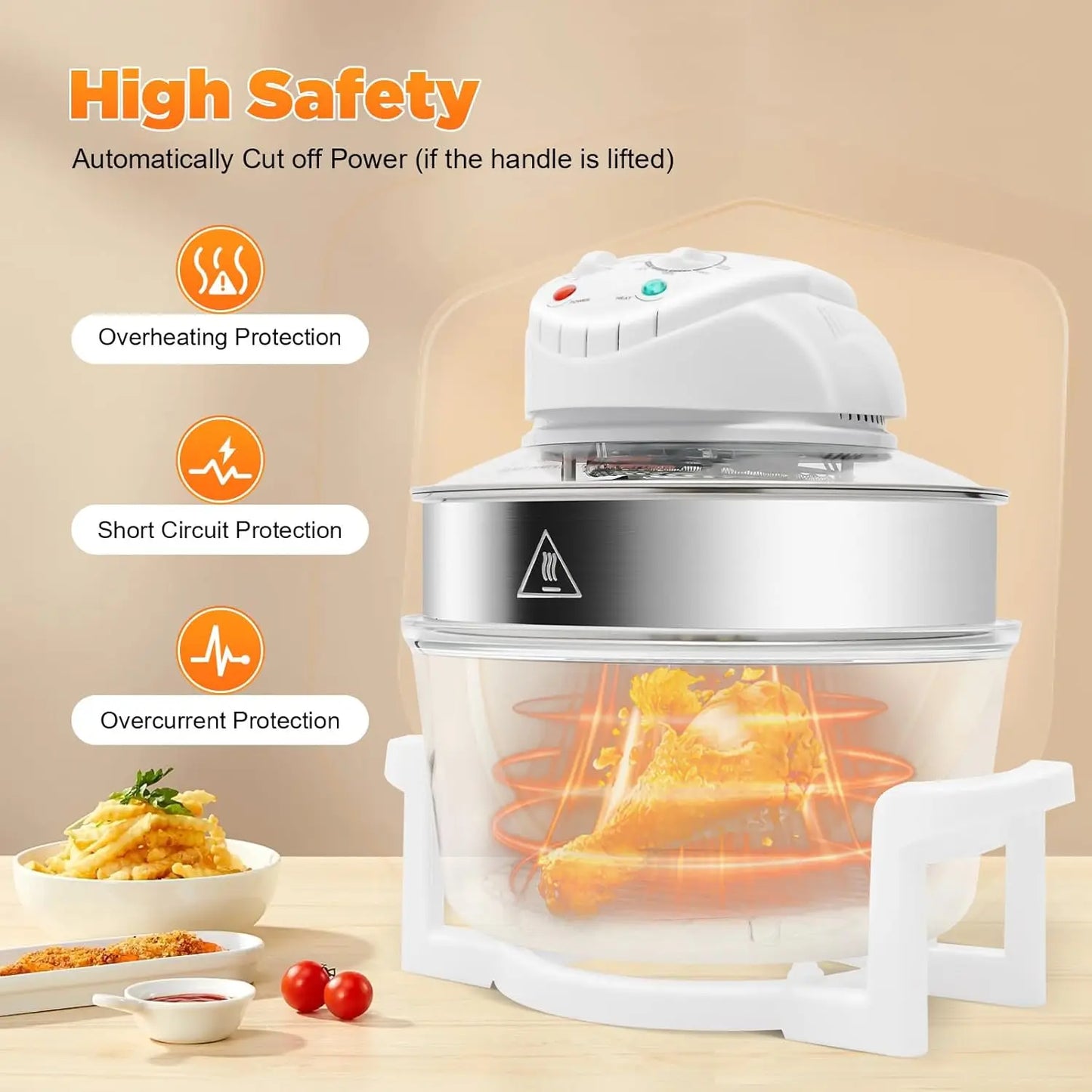 Bymaocar Turbo Air Fryer 1400W Convection Countertop