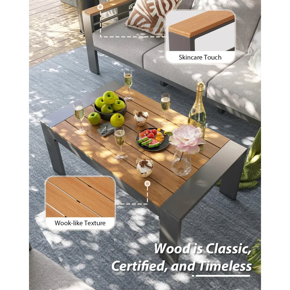 Aluminum Outdoor Patio Furniture Set With Upgraded Armrest