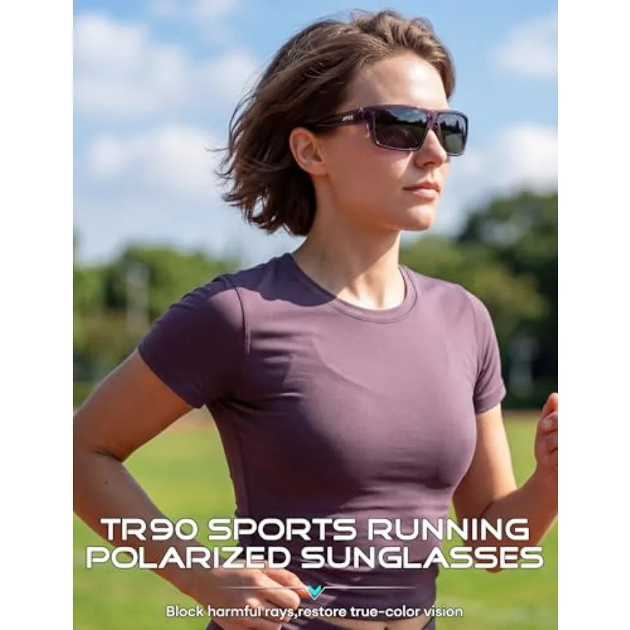 Polarized Sunglasses For Men UV Protection Lightweight TR90 Sports Wrap