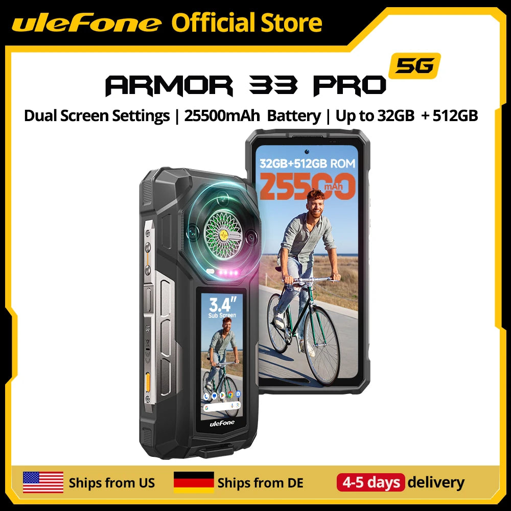 Ulefone Armor 33 Pro 5G Rugged Phone 512GB ROM 25500mAh