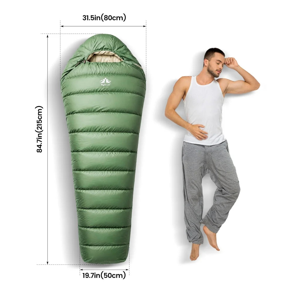 Night Cat Ultralight Duck Down Sleeping Bag For Outdoor Camping