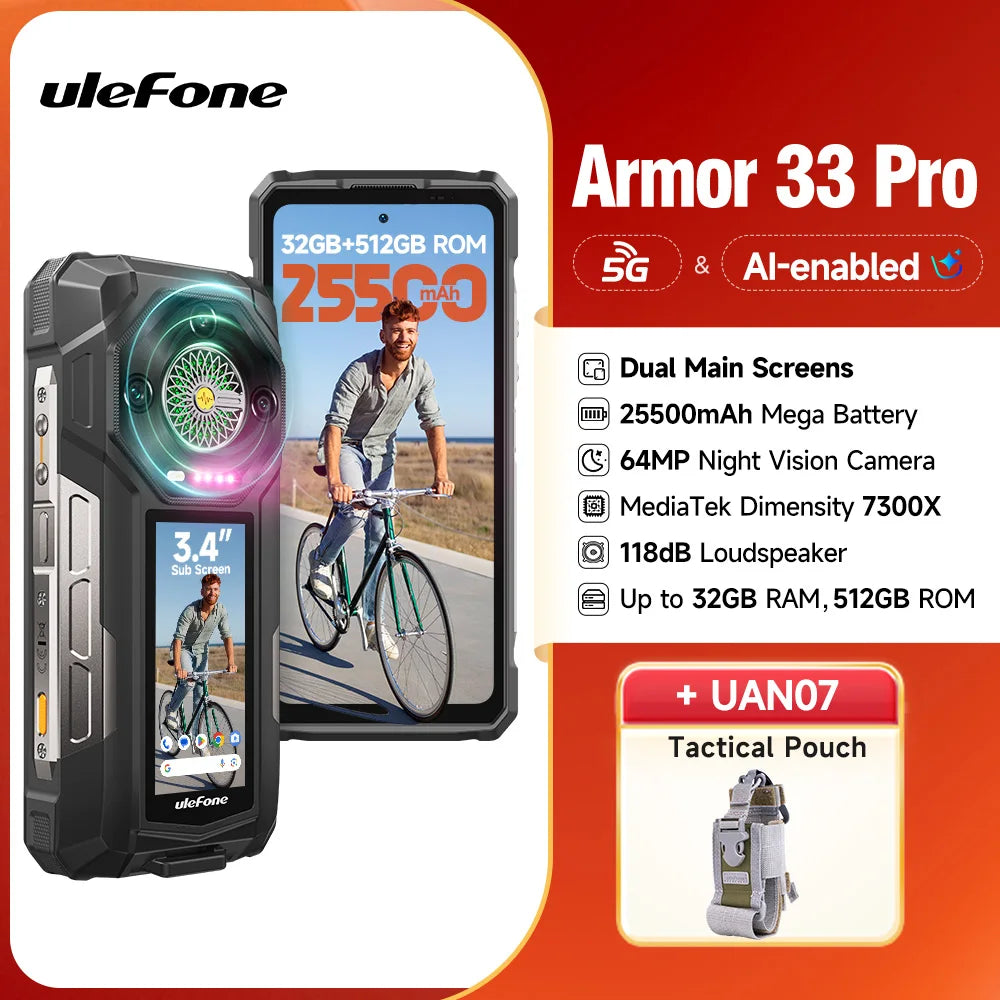 Ulefone Armor 33 Pro 5G Rugged Phone 512GB ROM 25500mAh
