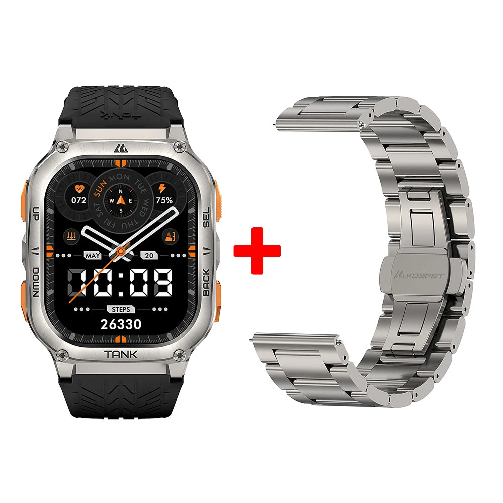 KOSPET TANK M3 Ultra GPS Smartwatch Stainless Steel 5ATM IP69K