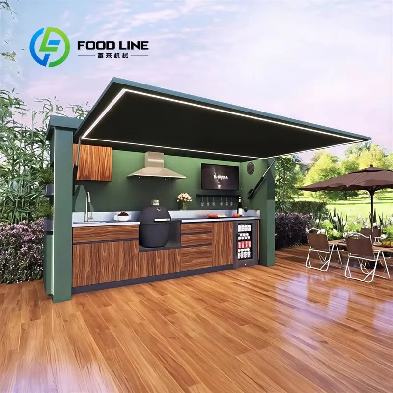 Foodline Stainless Steel Outdoor Kitchen With Sink And Fridge