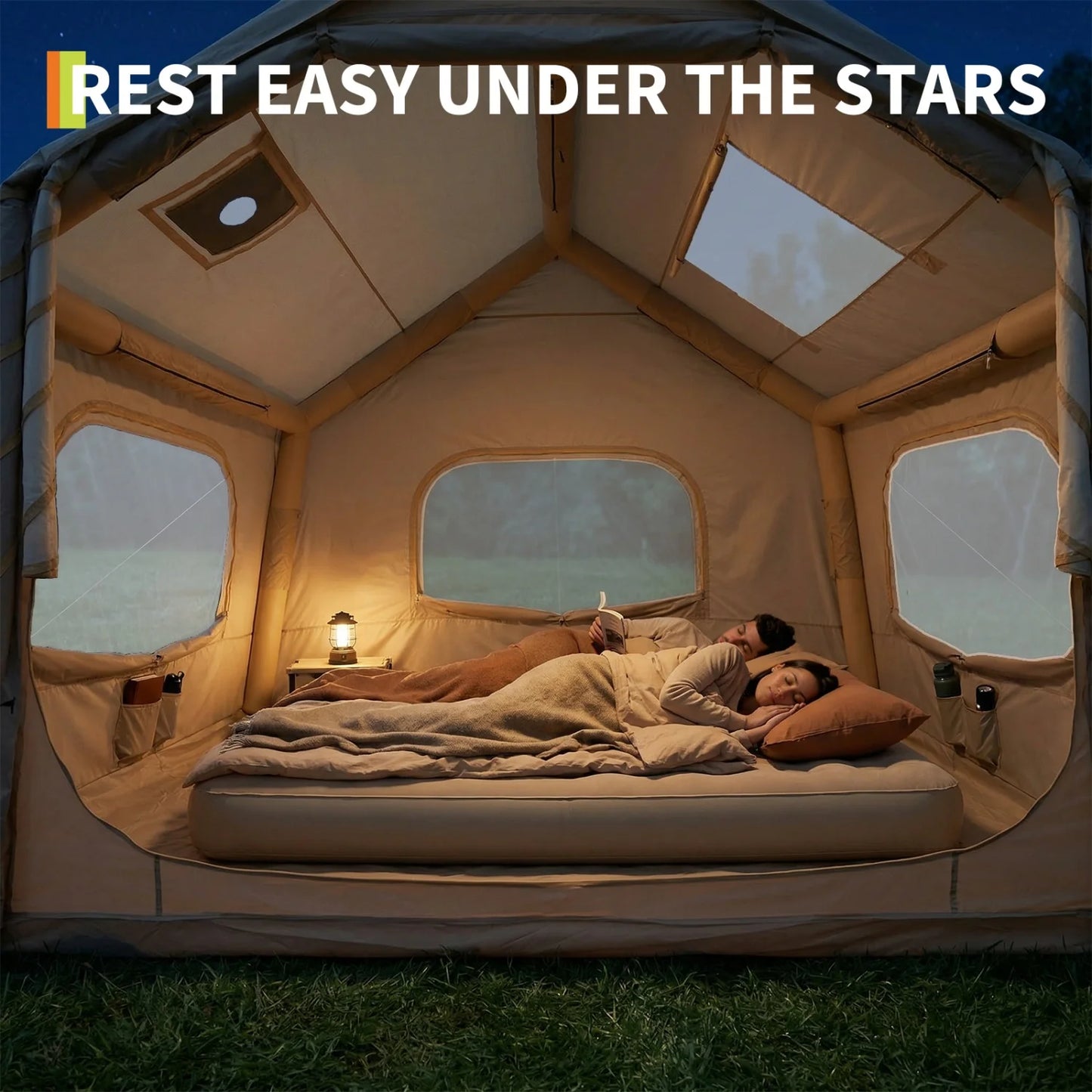 HiMiss Inflatable Camping Tent For Outdoor Weather Resistant Shelter
