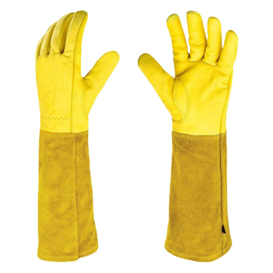 Alloet Long Thorn Proof Gardening Gloves With Leather Forearm Protection