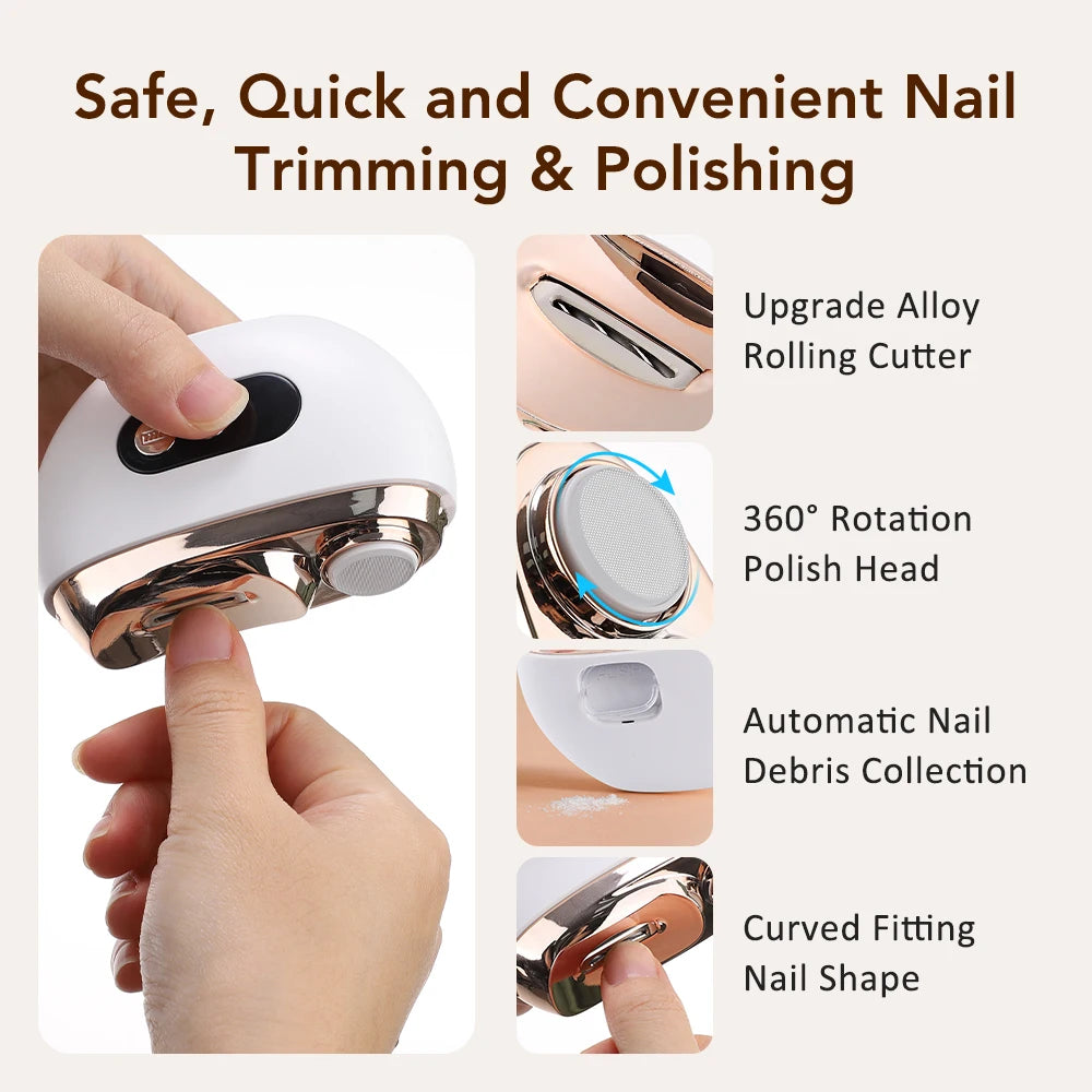 Smart Electric Nail Clippers With Led Light For Seniors