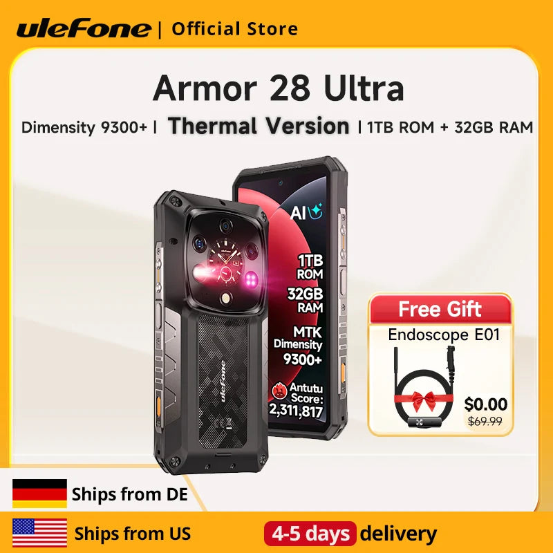 ULEFONE Armor 28 Ultra 5G Rugged Smartphone AI Thermal