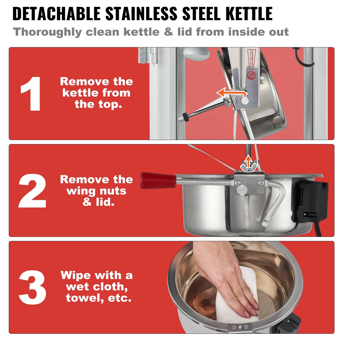 SucceBuy Electric Popcorn Maker Commercial Popper Machine Stainless Steel