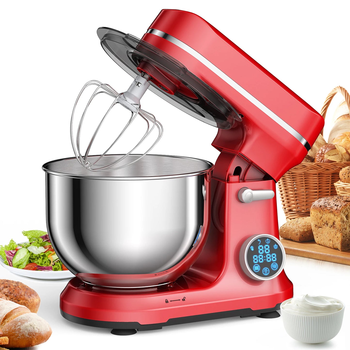 Biolomix 1200W Stand Mixer With 11 Speeds DC Motor Digital OLED