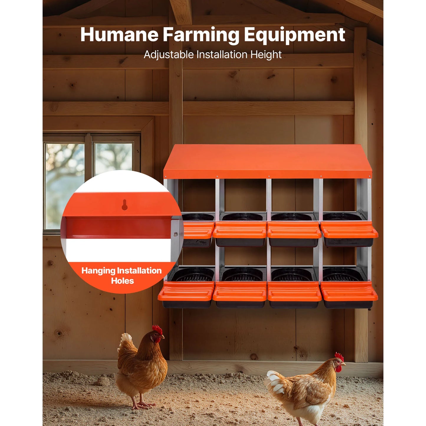 SucceBuy Chicken Nesting Boxes With Roll Out Lids Easy Assemble