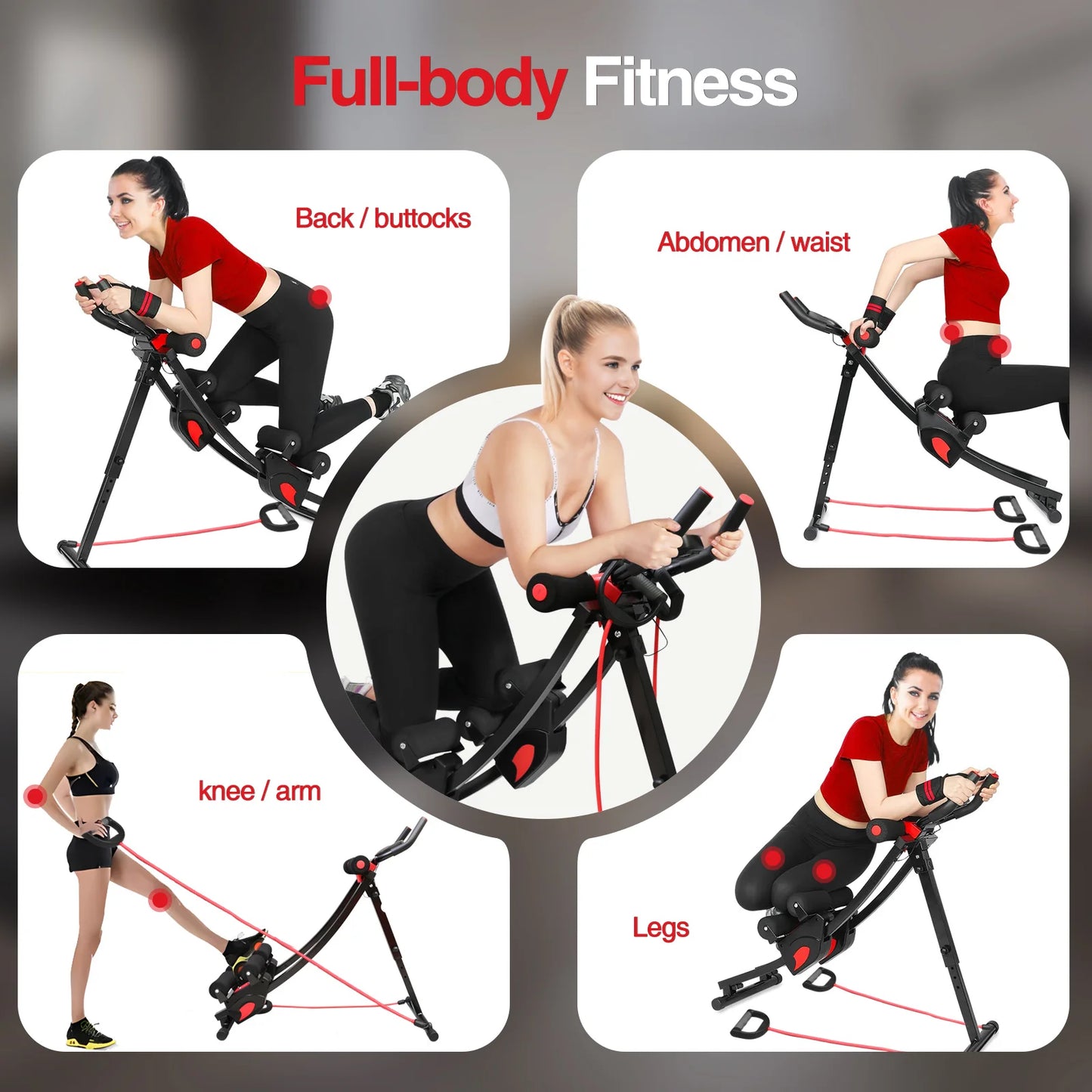Abdominal Trainer Abs Workout Machine Foldable Core Exercise Home Gym