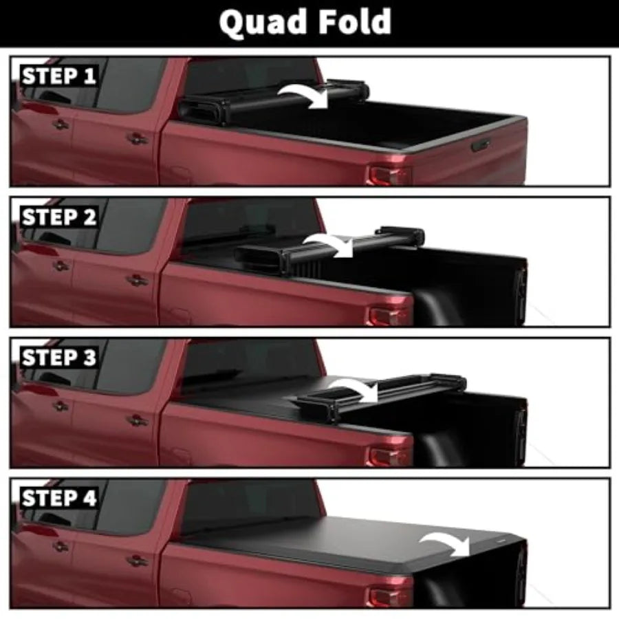 Soft Quad Fold Truck Tonneau Cover Compatible With Dodge Ram
