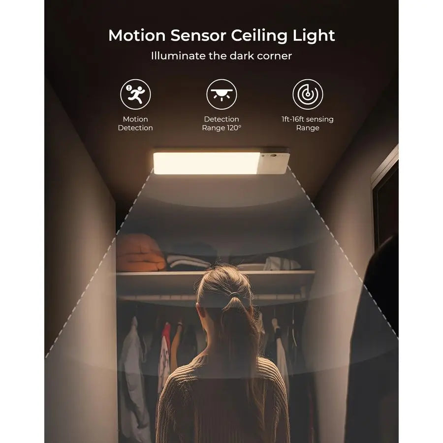 Rechargeable Motion Sensor Ceiling Light Cordless Closet And Bath LED