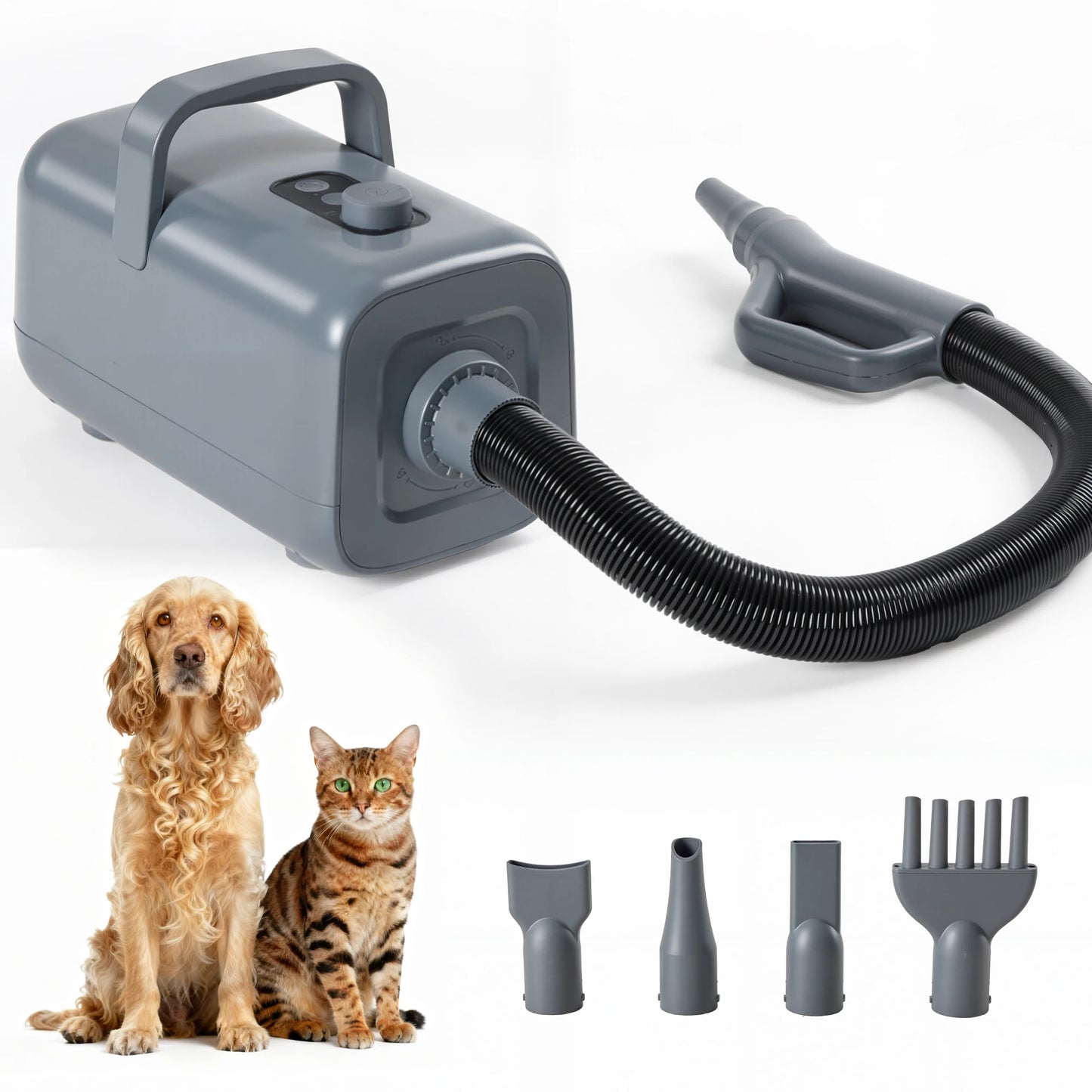 JHK Pet Blow Dryer Grooming Vacuum Kit With Multiple Nozzles
