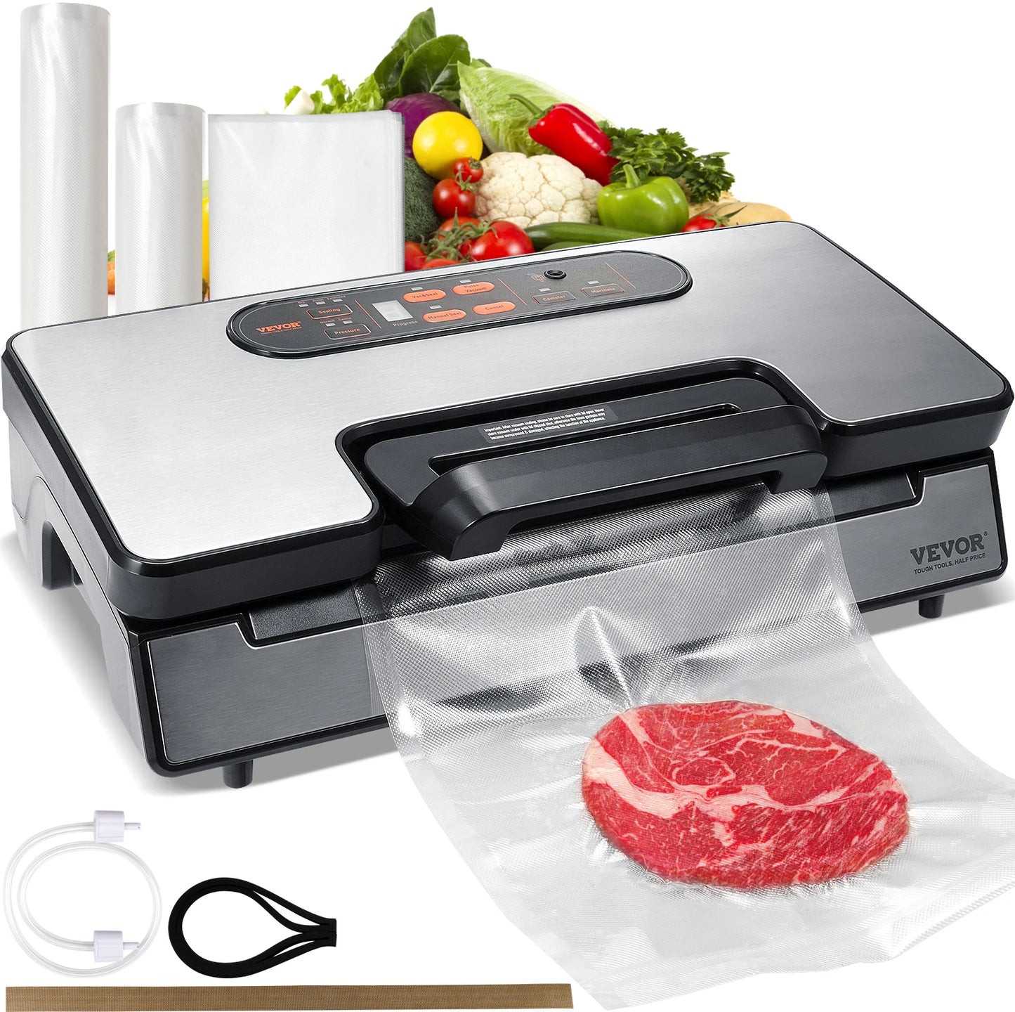 SucceBuy 90KPa 130W Vacuum Sealer For Food Packaging With Free Vacuum Bags