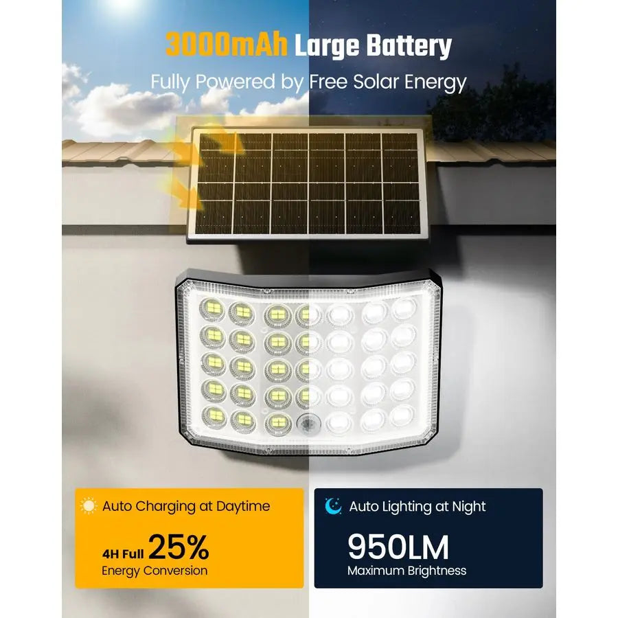 XMSJ Outdoor Solar Dusk to Dawn Floodlight With Remote Control