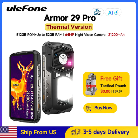 Ulefone Armor 29 Pro Thermal Rugged Smartphone Android 15 5G