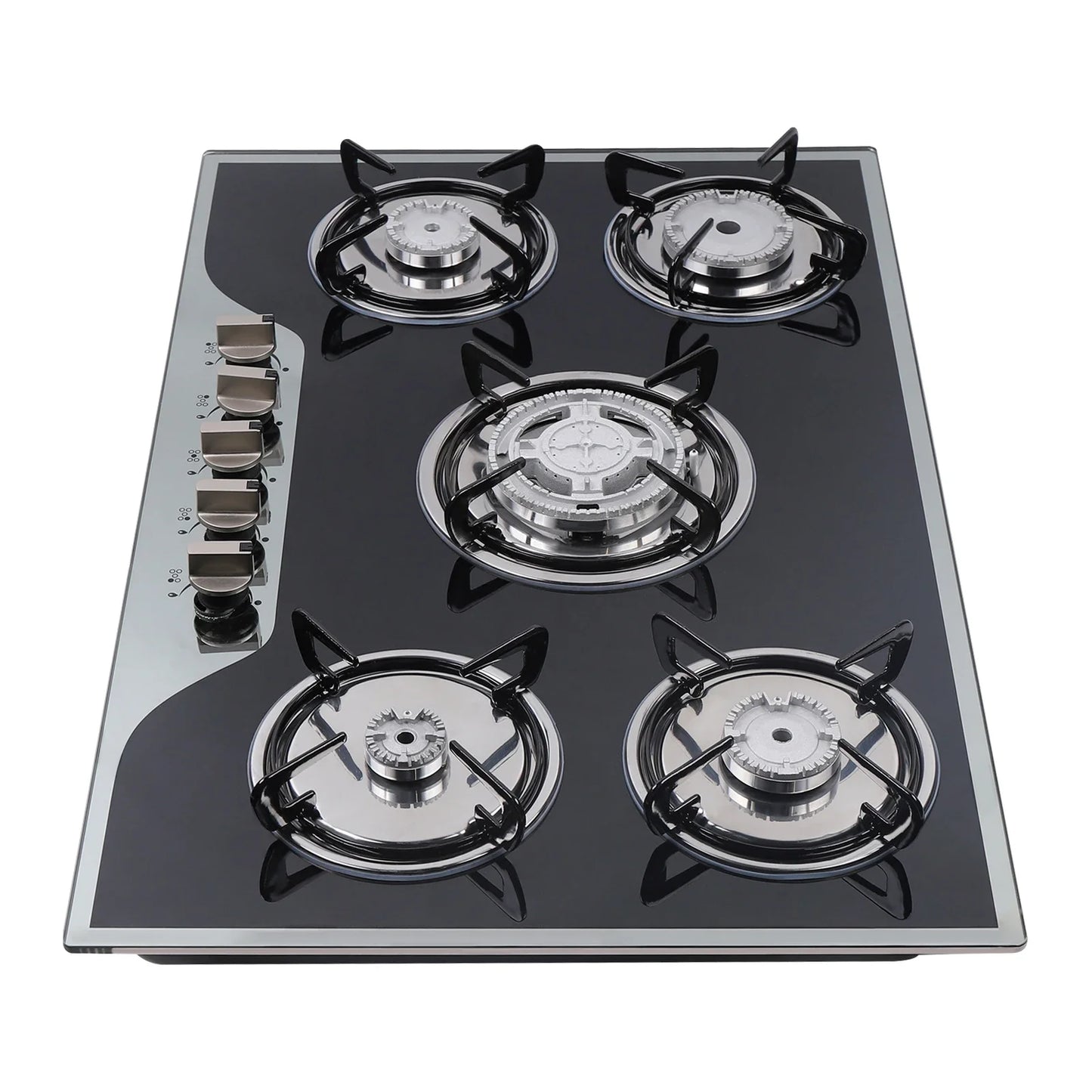 5-Burner Built-In Gas Stove Cast Iron Hob Cooktop