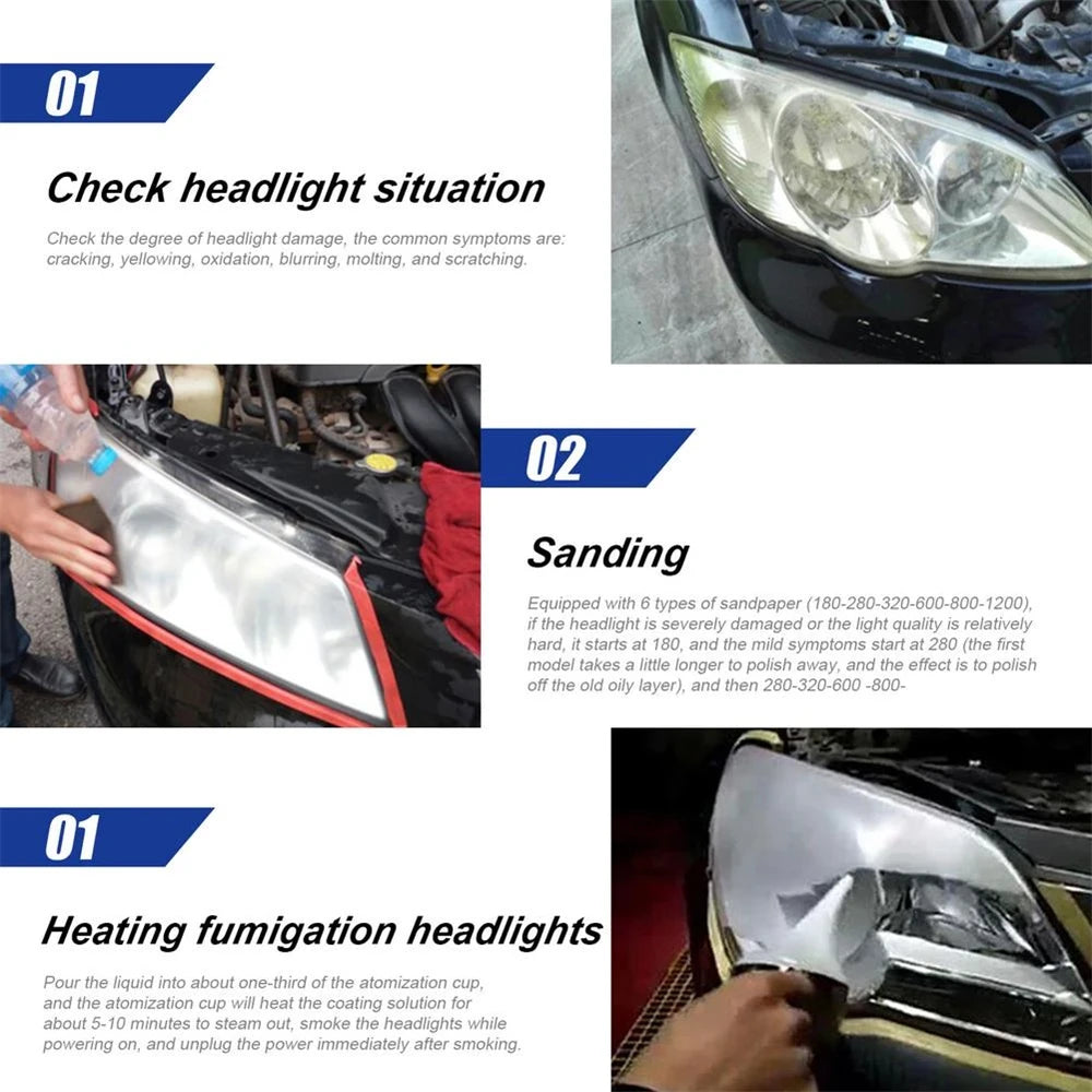 Complete Car Headlight Restoration And Lens Polishing Kit