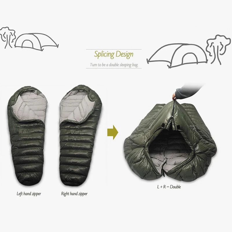 Kamperbox Winter Double Down Sleeping Bag For Camping