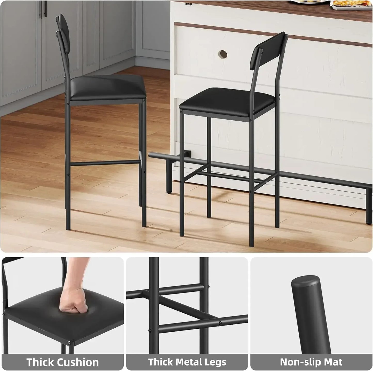 Modern Essential Bar Table With Stools And Storage Island