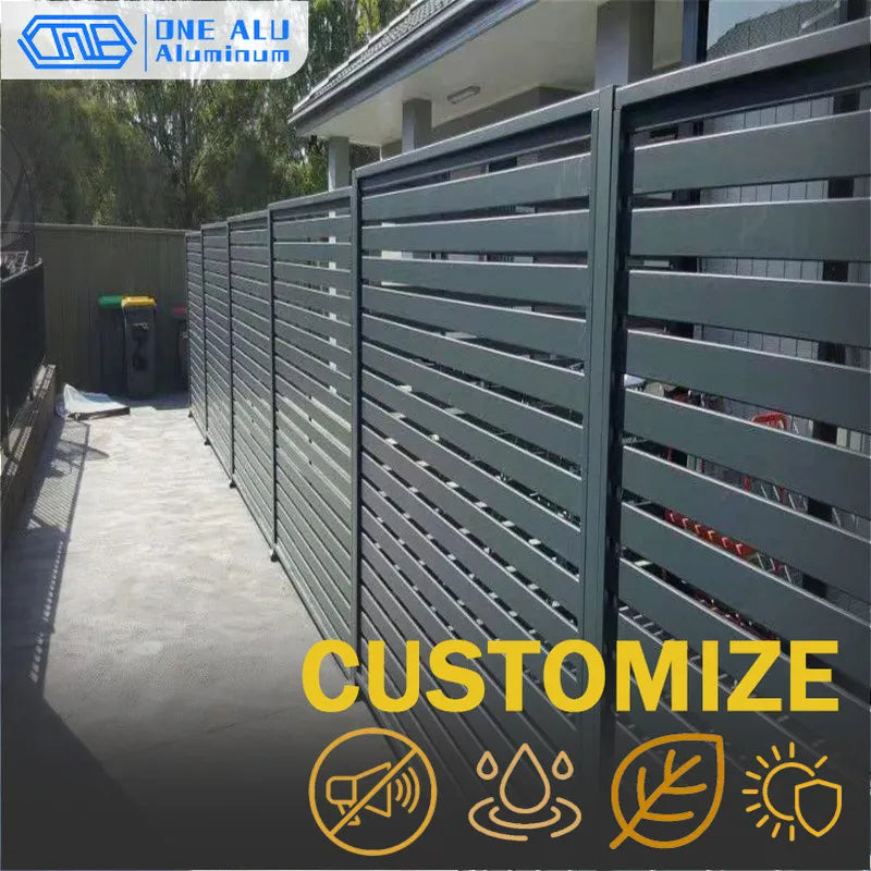 Modern Aluminum Privacy Louver Fence Panels For Outdoor Gardens
