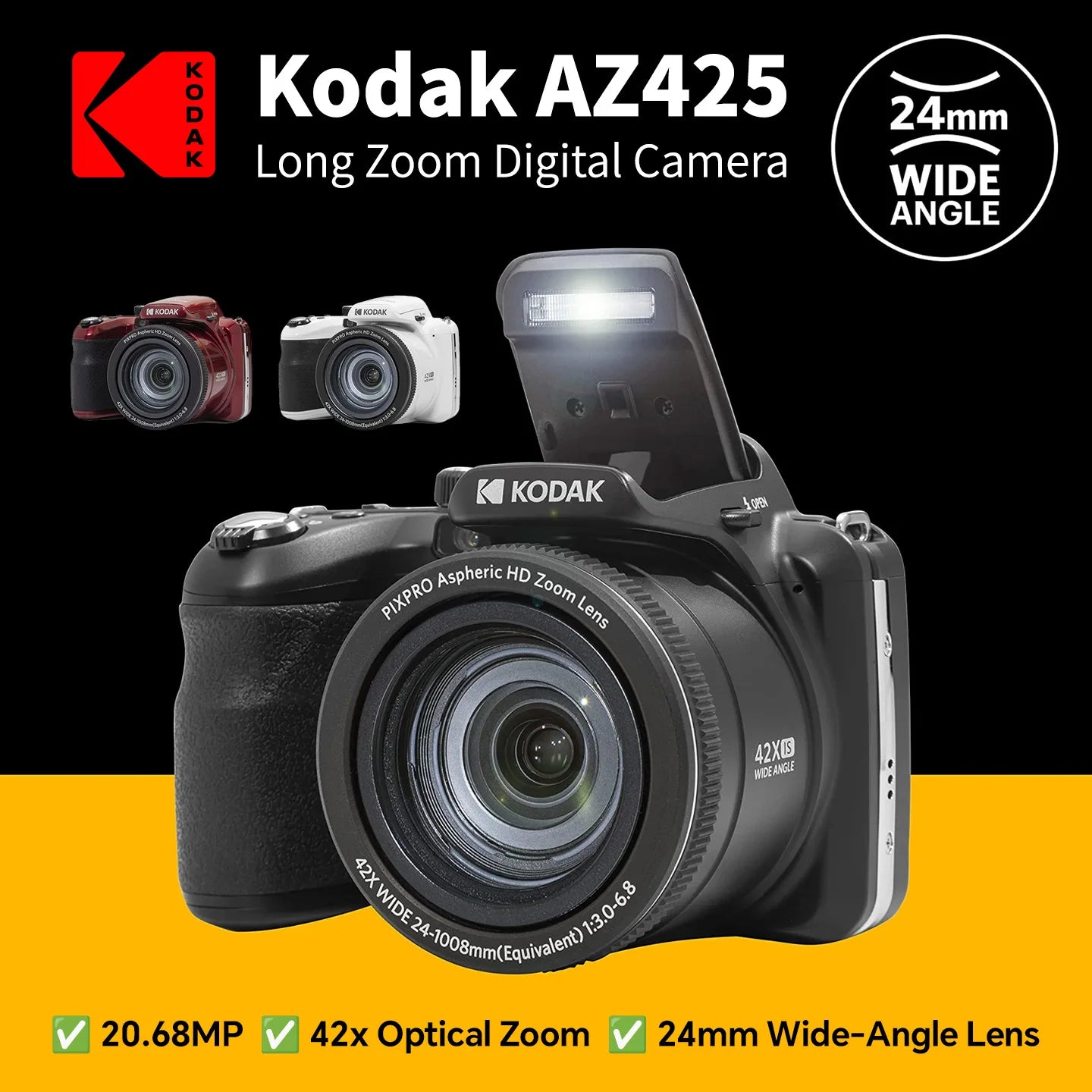 Kodak PIXPRO AZ425 20MP 42x Optical Zoom Digital Camera
