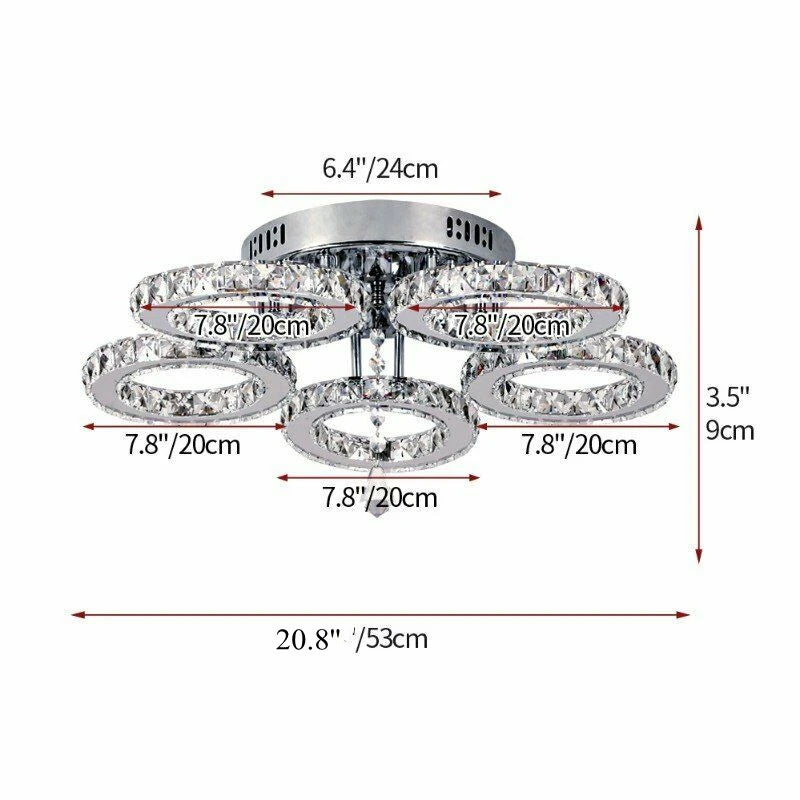 Vetrulus Smart Crystal LED Ceiling Fan Chandelier With Remote Control