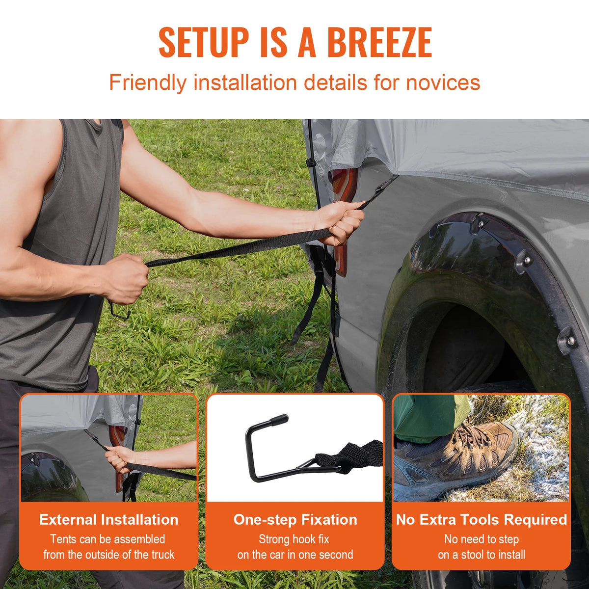 Waterproof Double Layer Truck Bed Tent For Camping Traveling